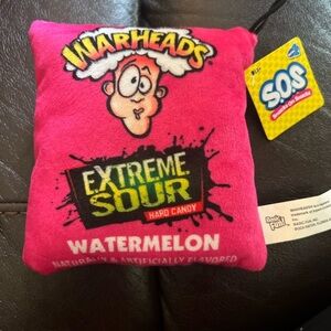 Snacks On Snacks 6" Stuffed Plush Warheads Extreme Sour Watermelon Pink